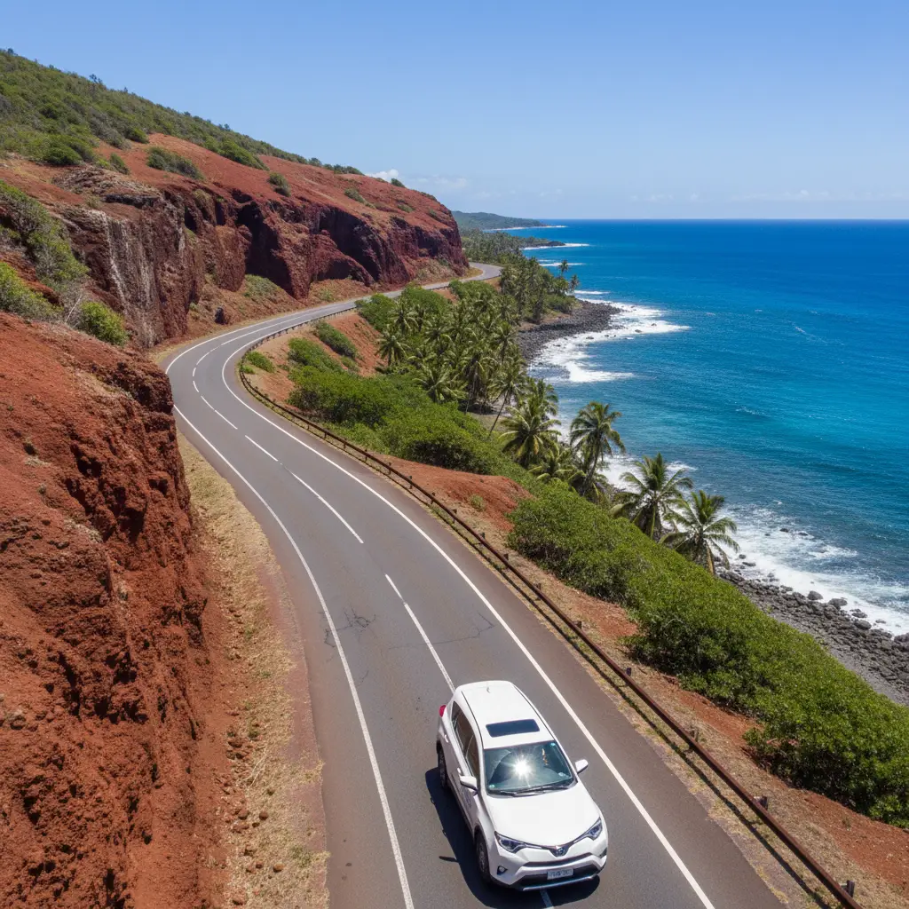 Driving in New Caledonia coastal roads
