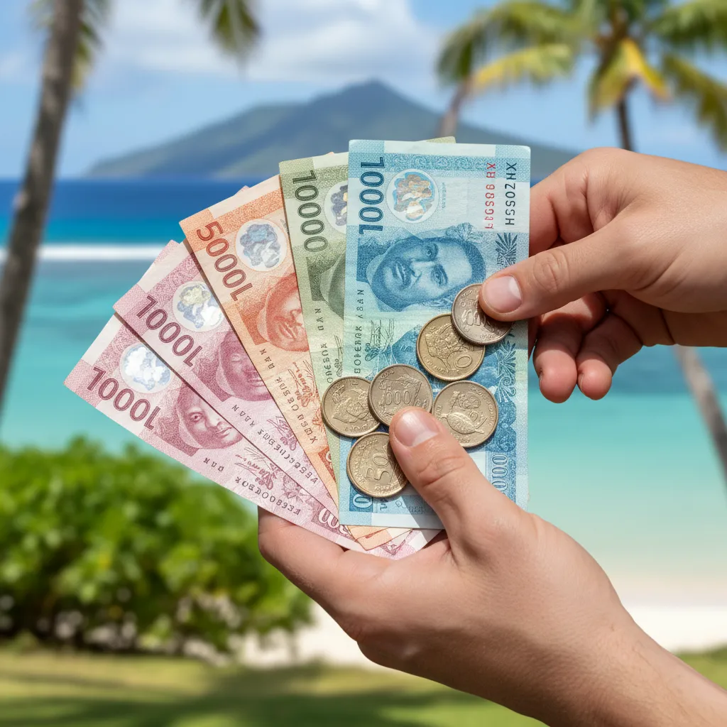 Pacific Franc XPF currency banknotes and coins