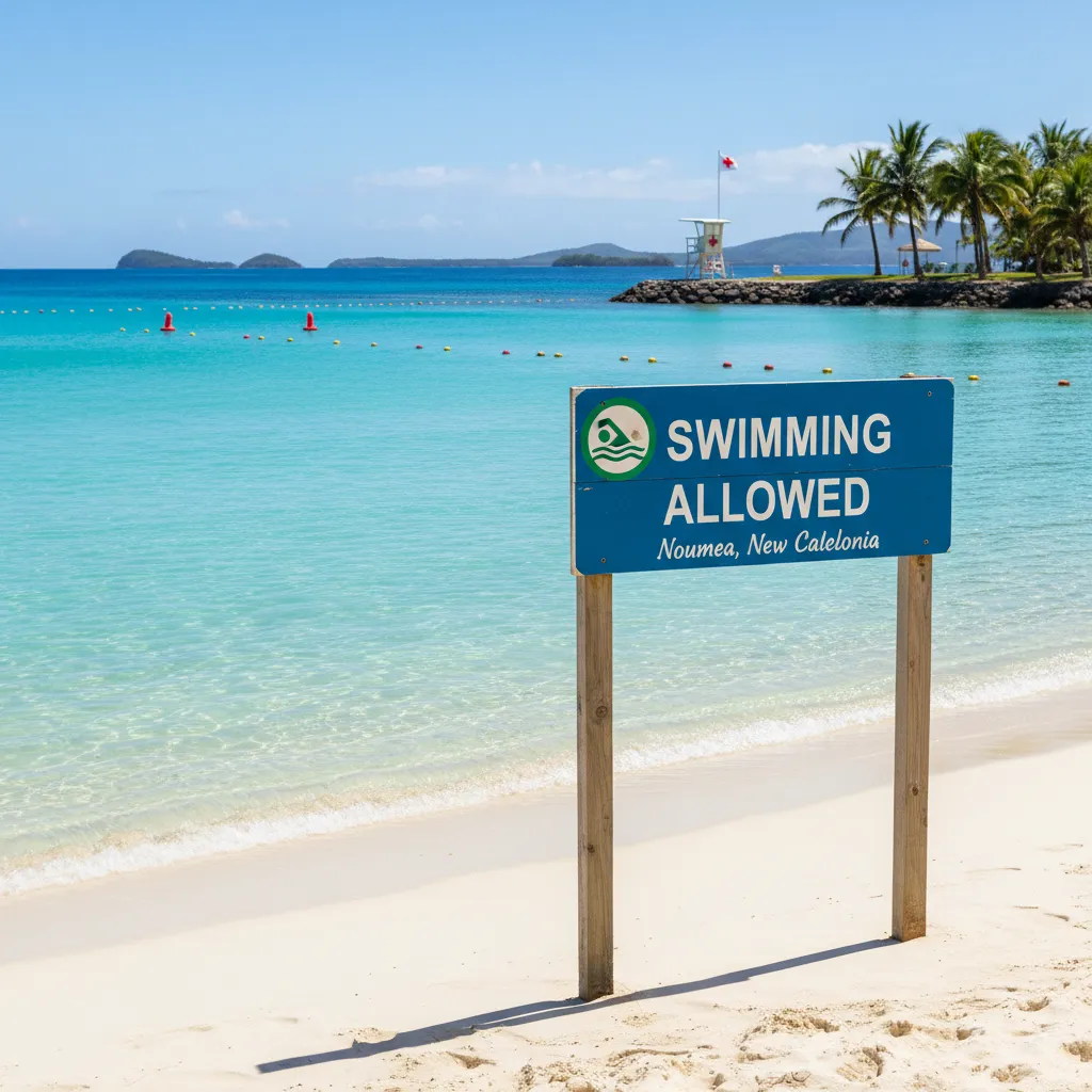 Safe swimming beach in Noumea New Caledonia