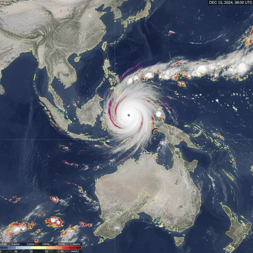 Tropical cyclone tracking affecting South Pacific flight routes