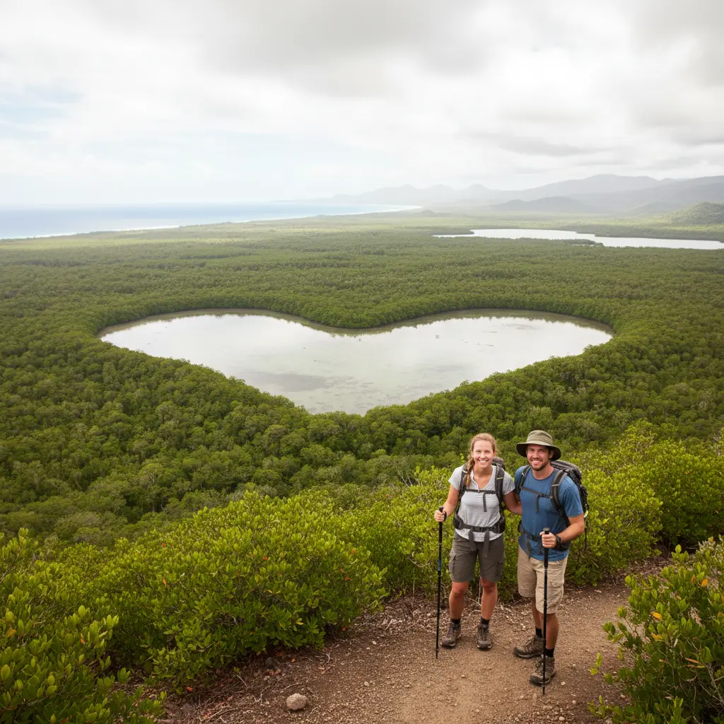 Hiking near the Heart of Voh during the cooler dry season