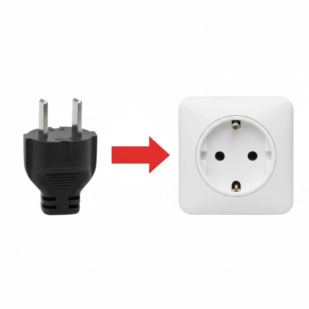 Comparison of NZ Type I plug and New Caledonia Type E socket