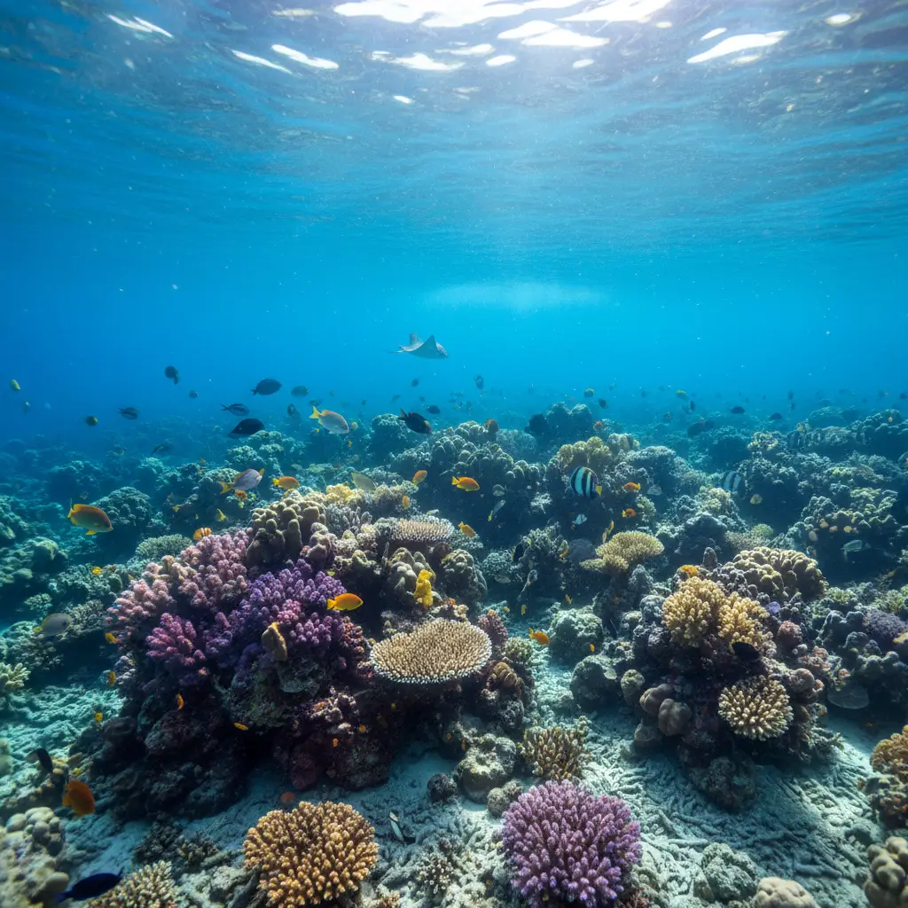 Snorkeling in the coral gardens of Jinek Bay