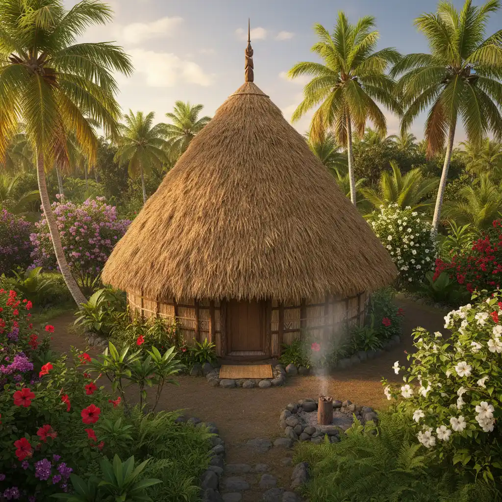 Traditional Kanak tribal hut accommodation