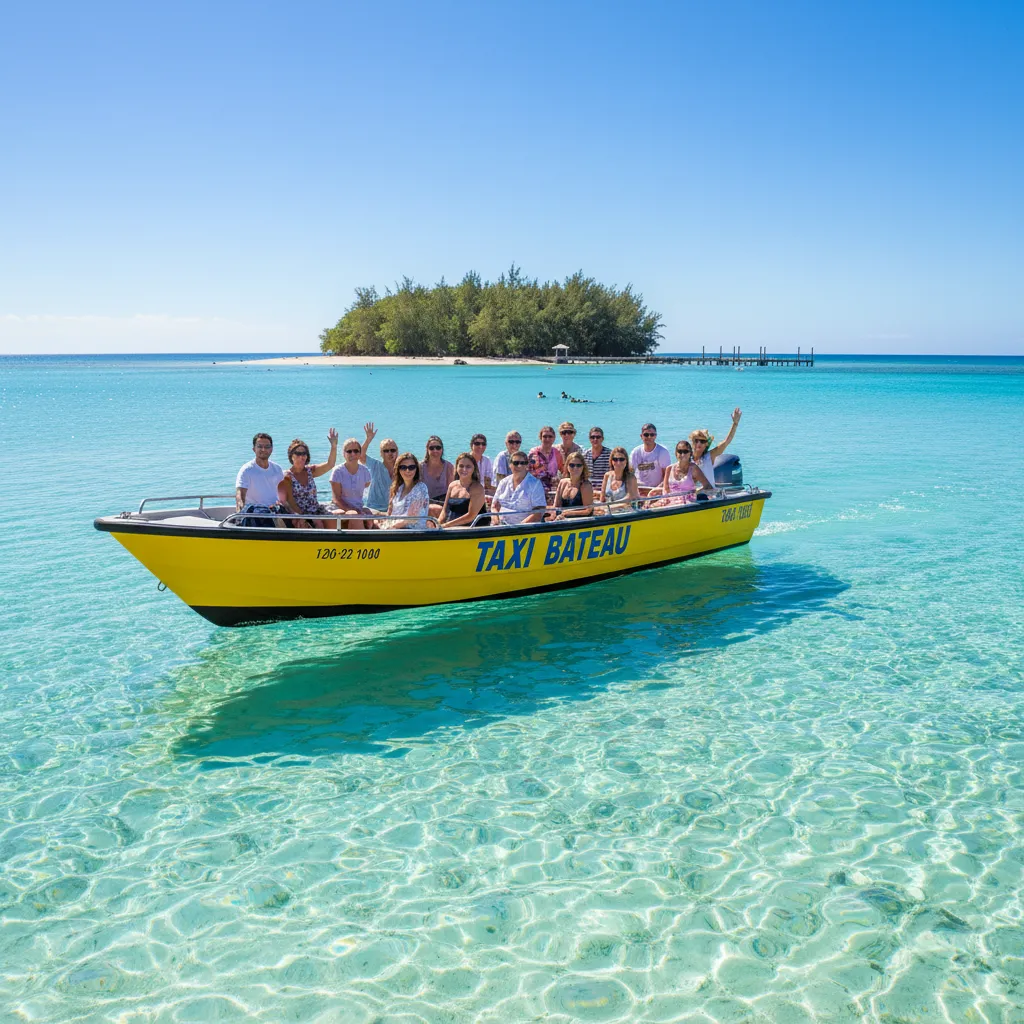 Taxi boat heading to Duck Island from Anse Vata