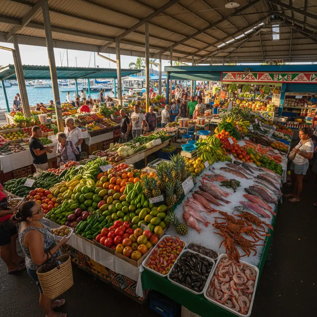 Fresh produce at Port Moselle Market Noumea