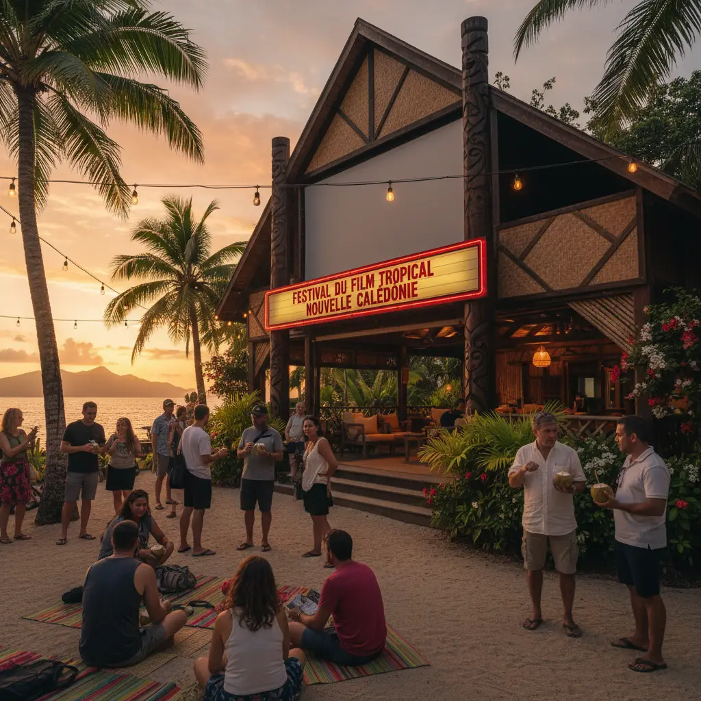 La Foa Film Festival cinema venue at sunset