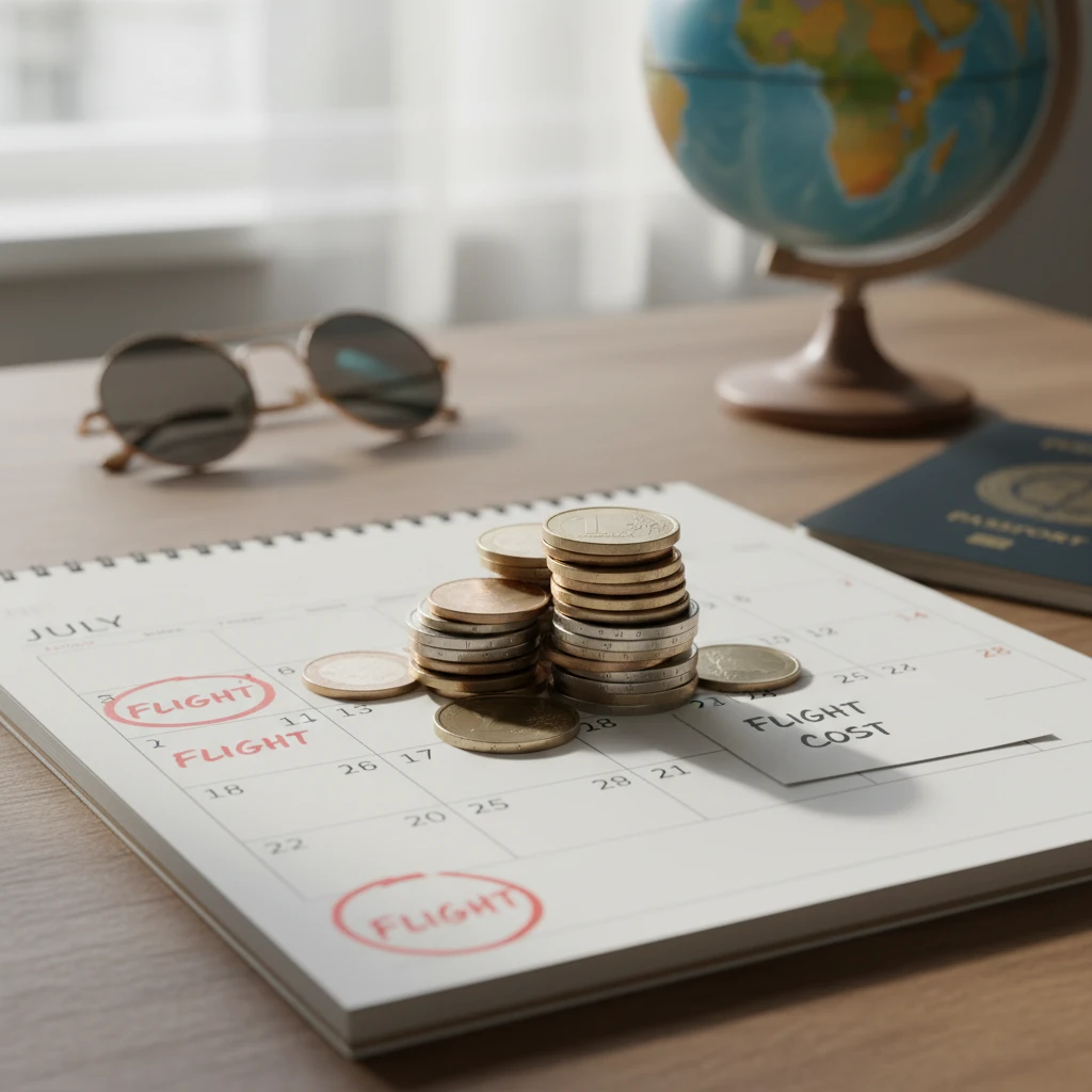 Calendar showing travel dates for airfare to New Caledonia comparison