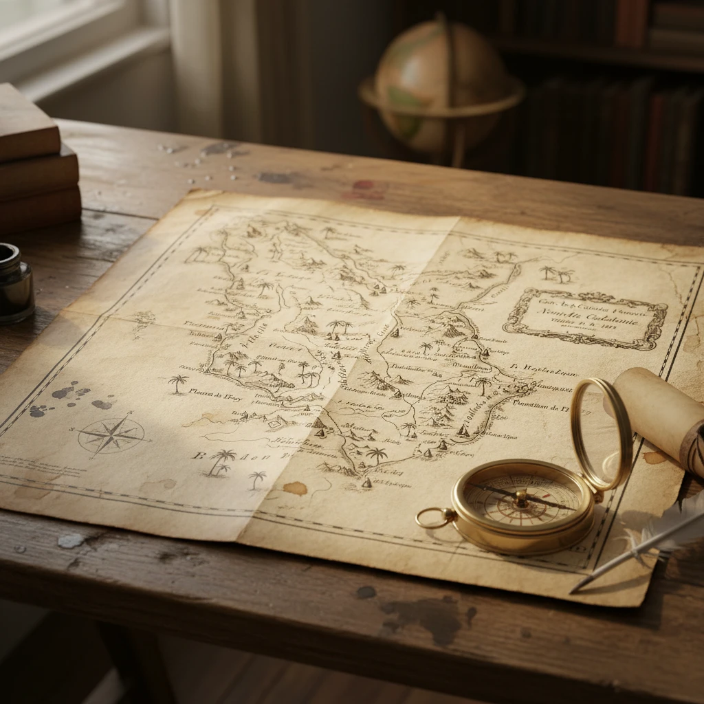 Historical map of La Foa settlement New Caledonia