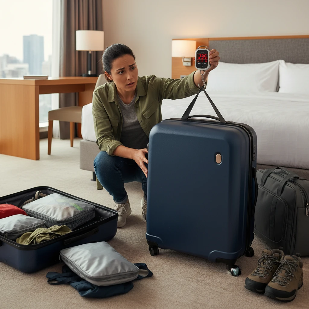 Checking baggage weight for flight