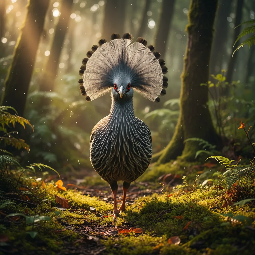 Cagou bird in Giant Fern Park New Caledonia