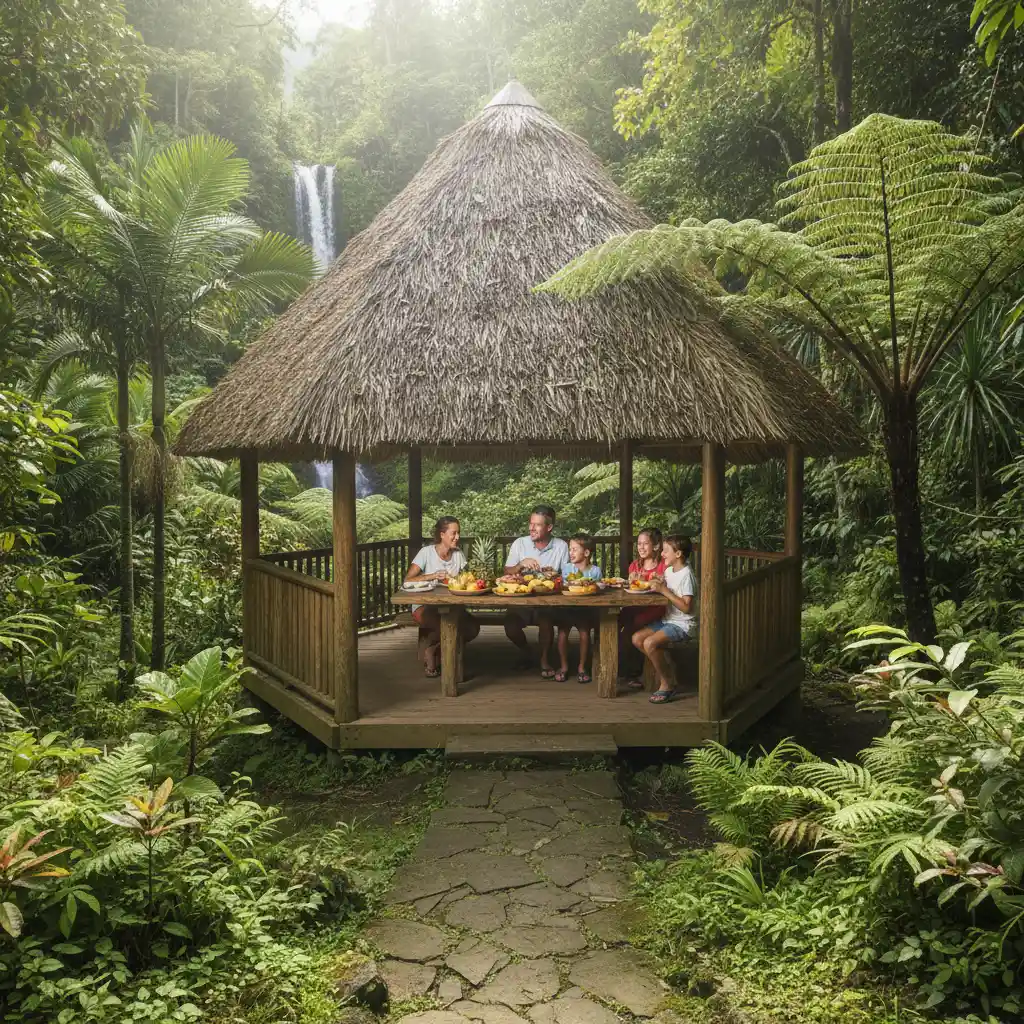 Picnic area in Giant Fern Park