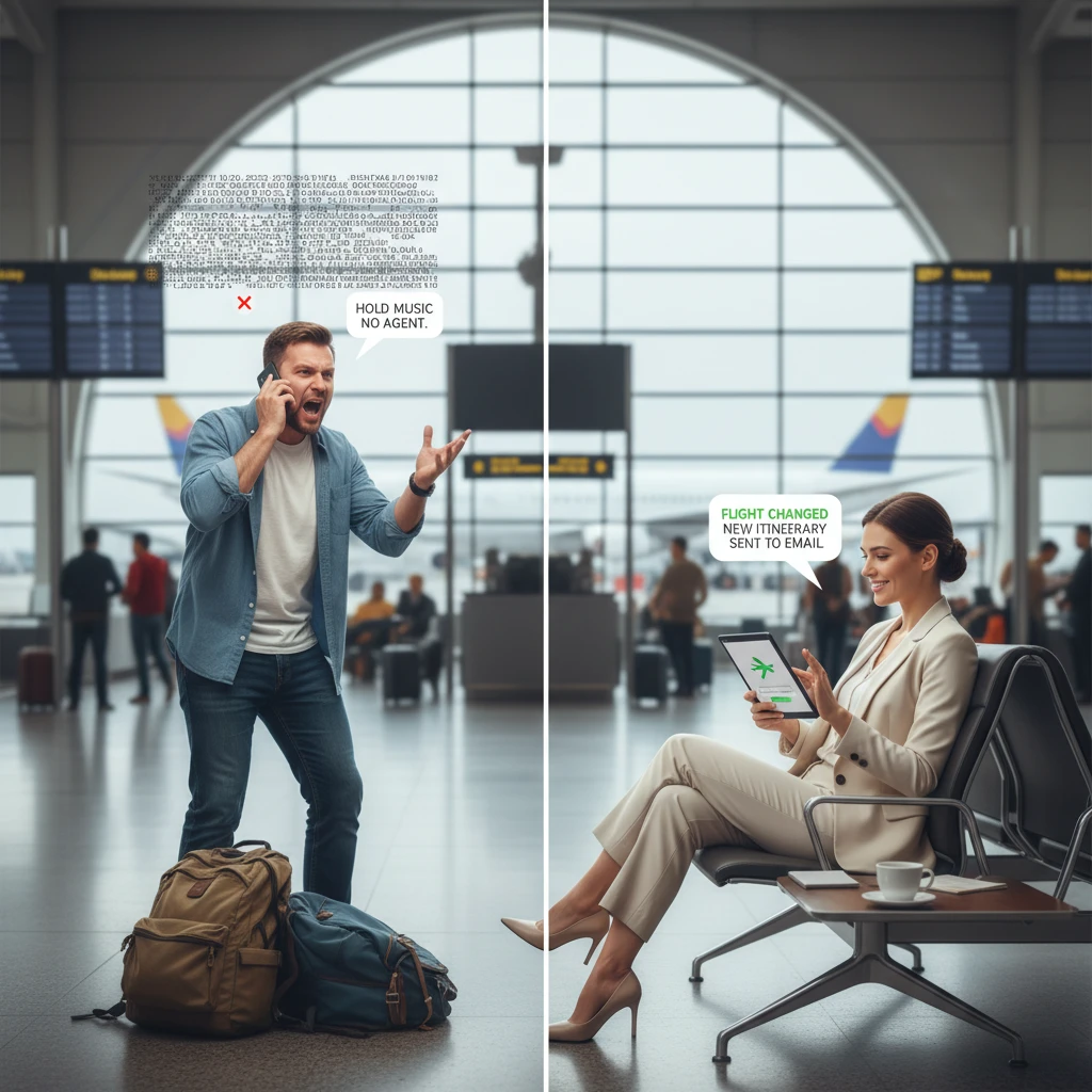 Customer support experience contrast