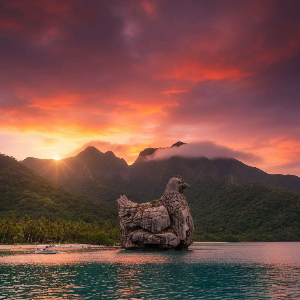 The Brooding Hen rock formation in Hienghène