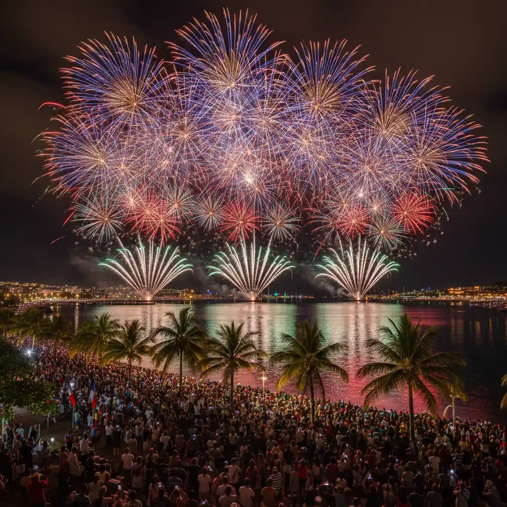 Bastille Day fireworks display in Noumea