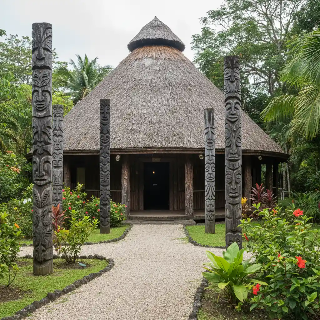 Traditional architecture at the Goa Ma Bwarhat Cultural Centre
