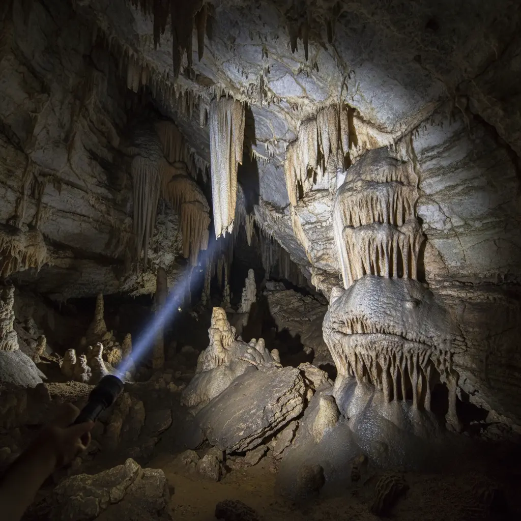 Interior of the Koumac Caves showing limestone formations