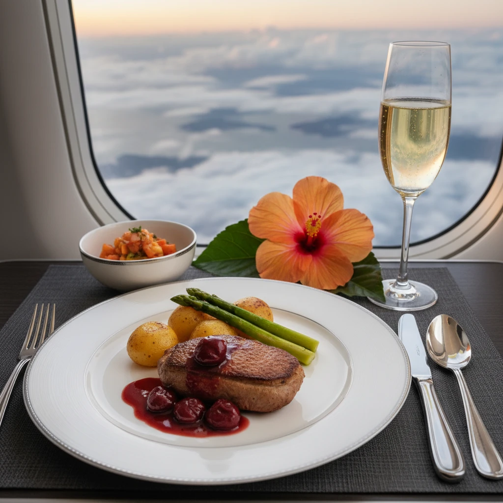 Gourmet French Dining in Business Class