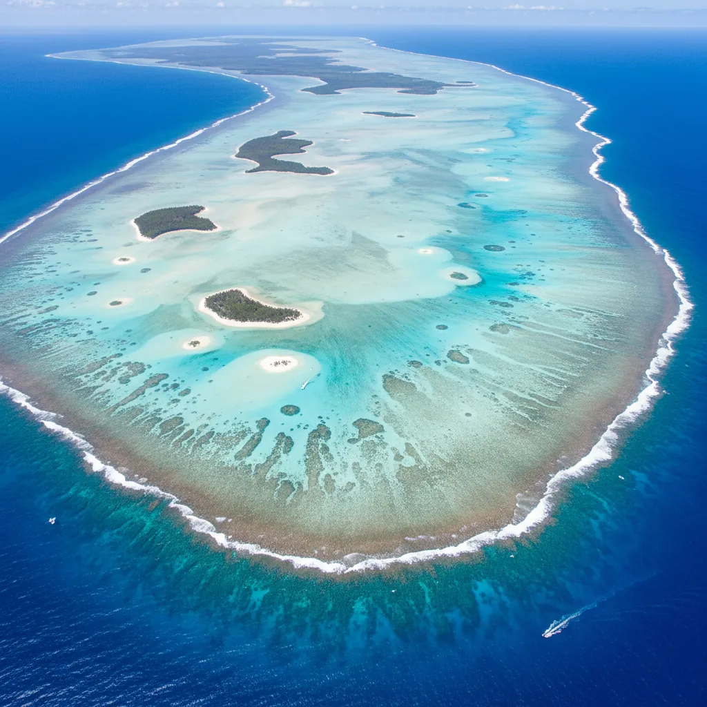 Aerial view of New Caledonia's UNESCO World Heritage Lagoon