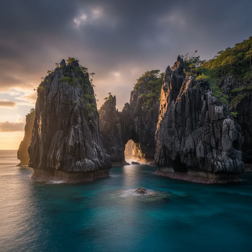 The dramatic black limestone cliffs of Lindéralique near Hienghene