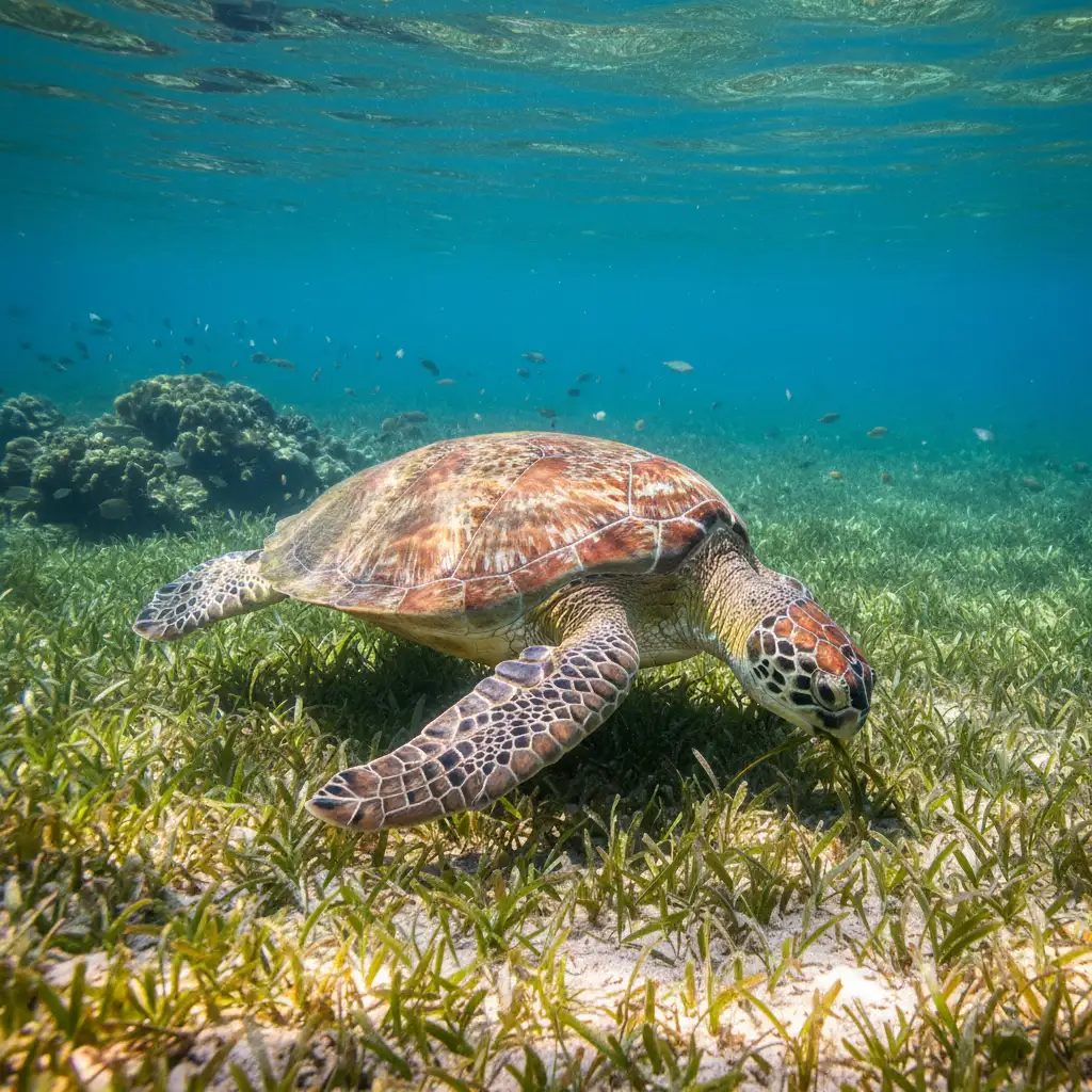 Green Sea Turtle in New Caledonia Lagoon