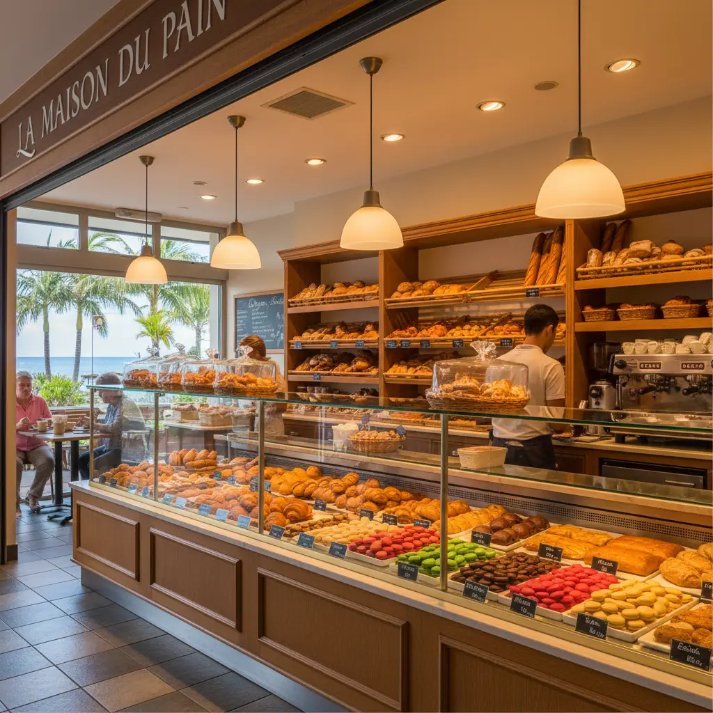 Authentic French pastries in a Noumea bakery