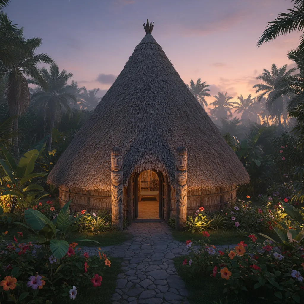 Traditional Kanak tribal hut accommodation in Hienghene