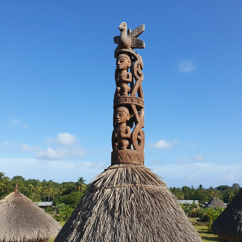 Kanak Flèche Faîtière roof spire carving