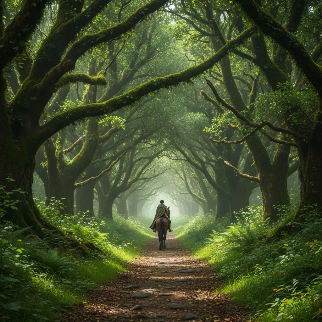 Sunlit trail in the Domain of Deva, Bourail