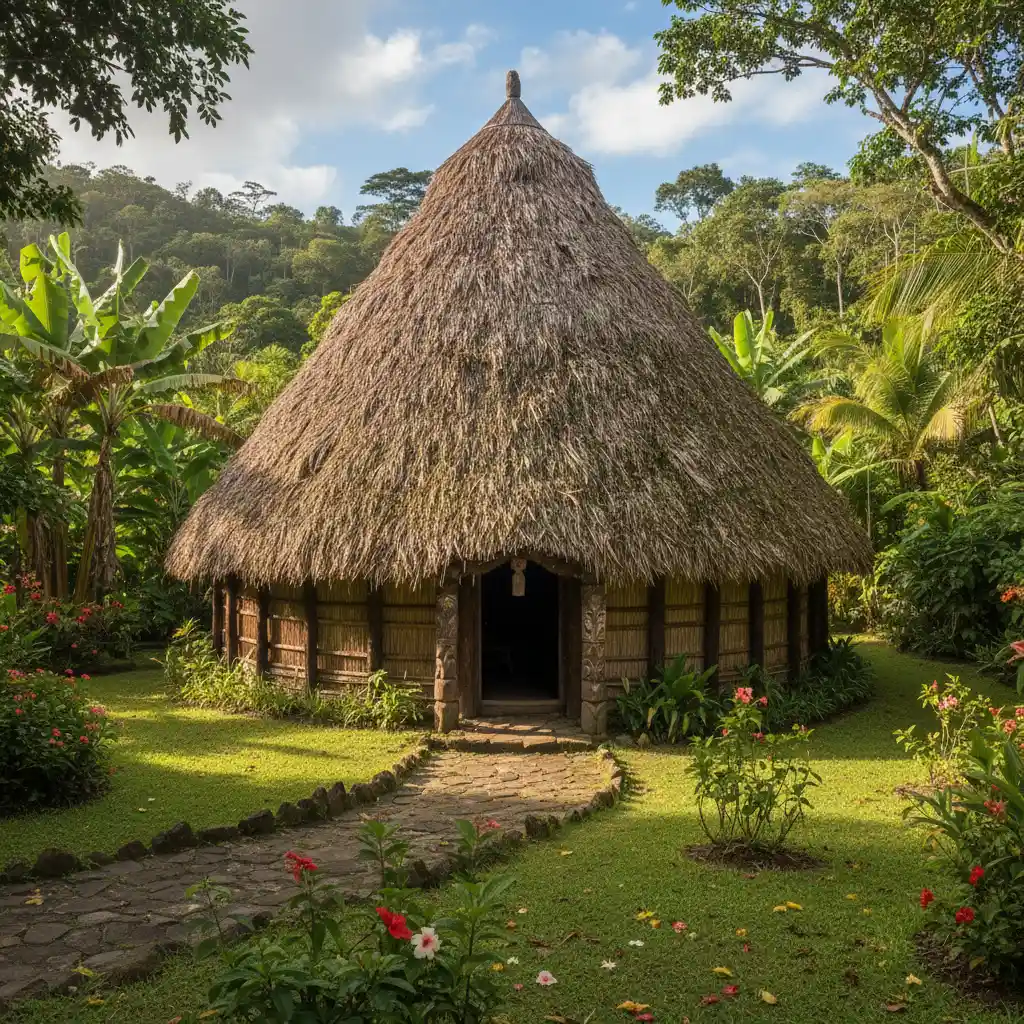 Traditional Kanak tribal hut in New Caledonia