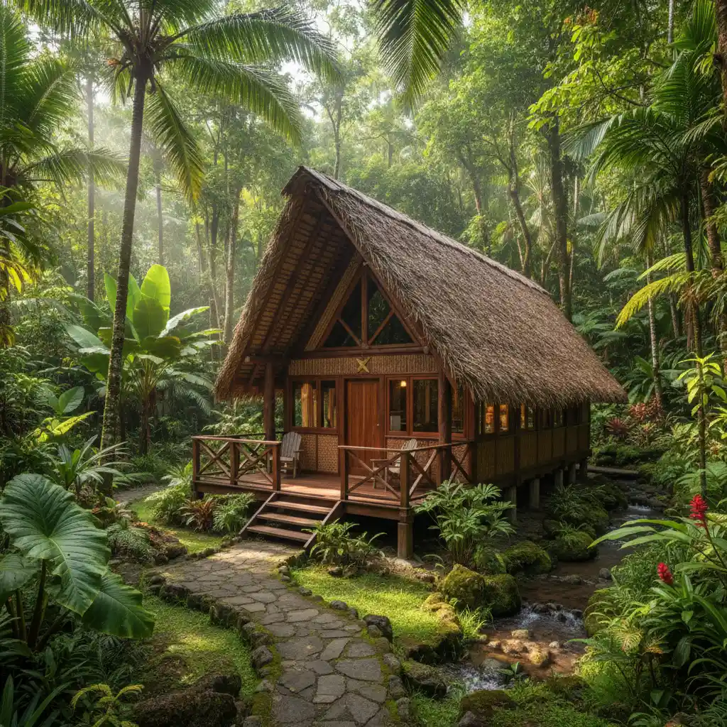 Traditional Kanak bungalow architecture at Kanua Tera Ecolodge New Caledonia