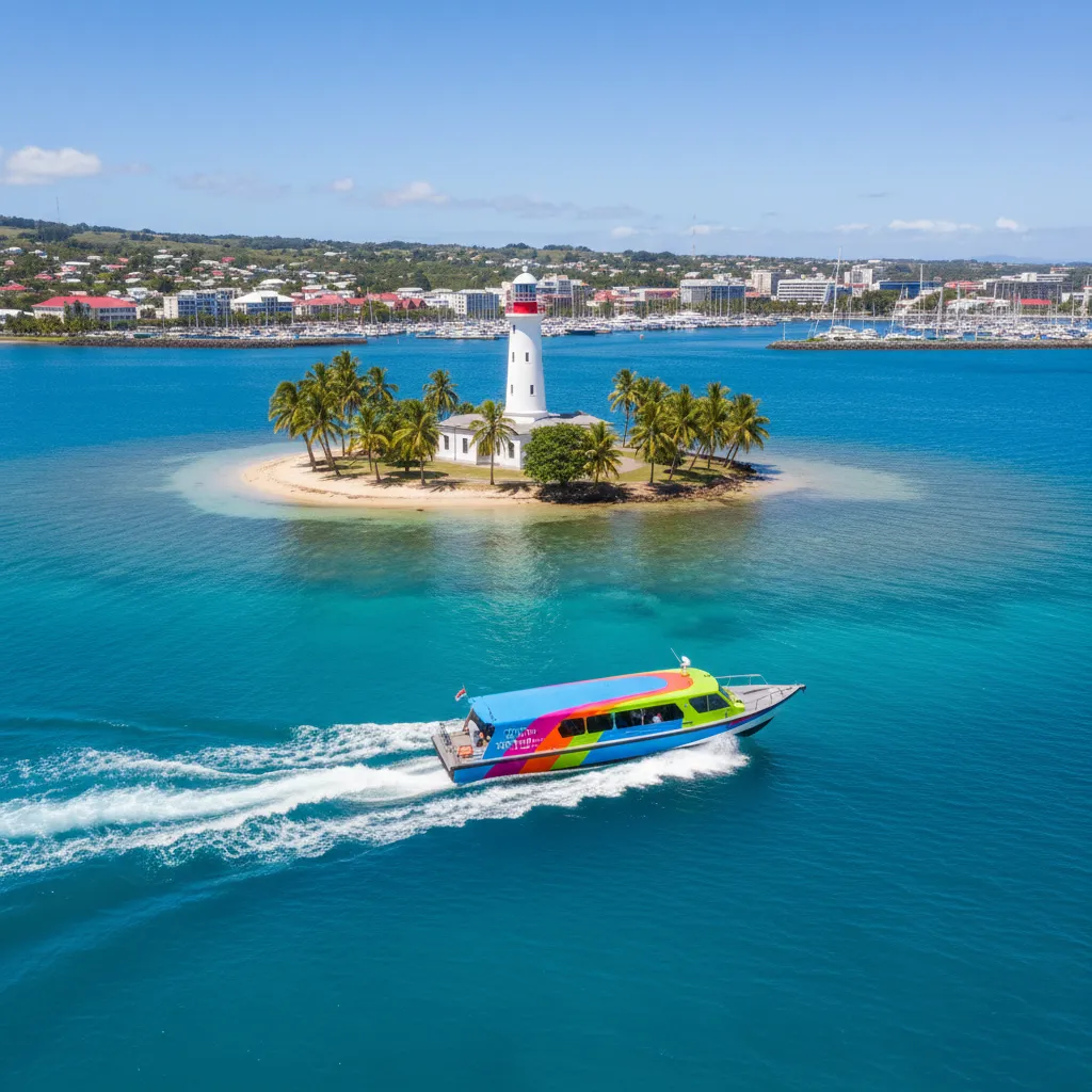 Duck Island Noumea taxi boat crossing from Anse Vata
