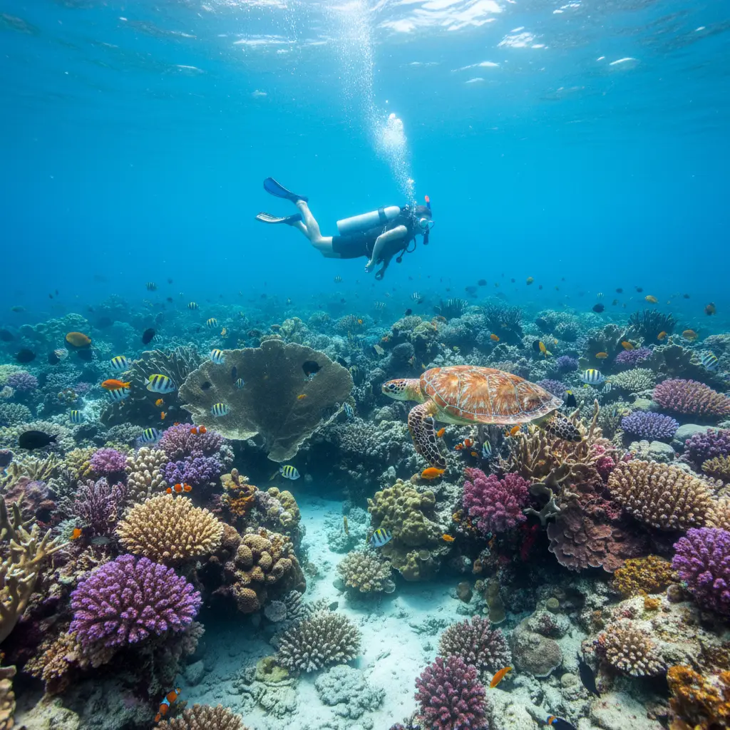 Snorkeling the underwater trail at Duck Island Noumea
