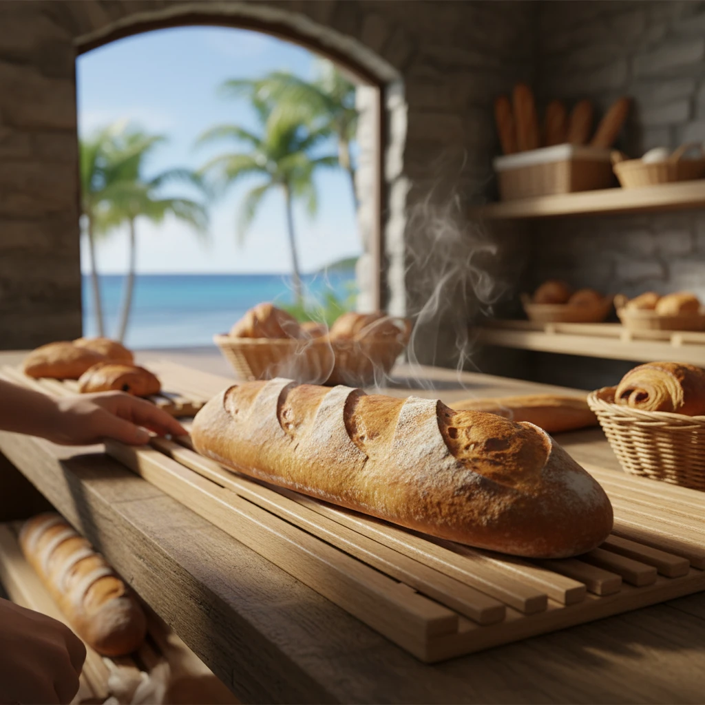 Artisanal baguette from a top Noumea bakery