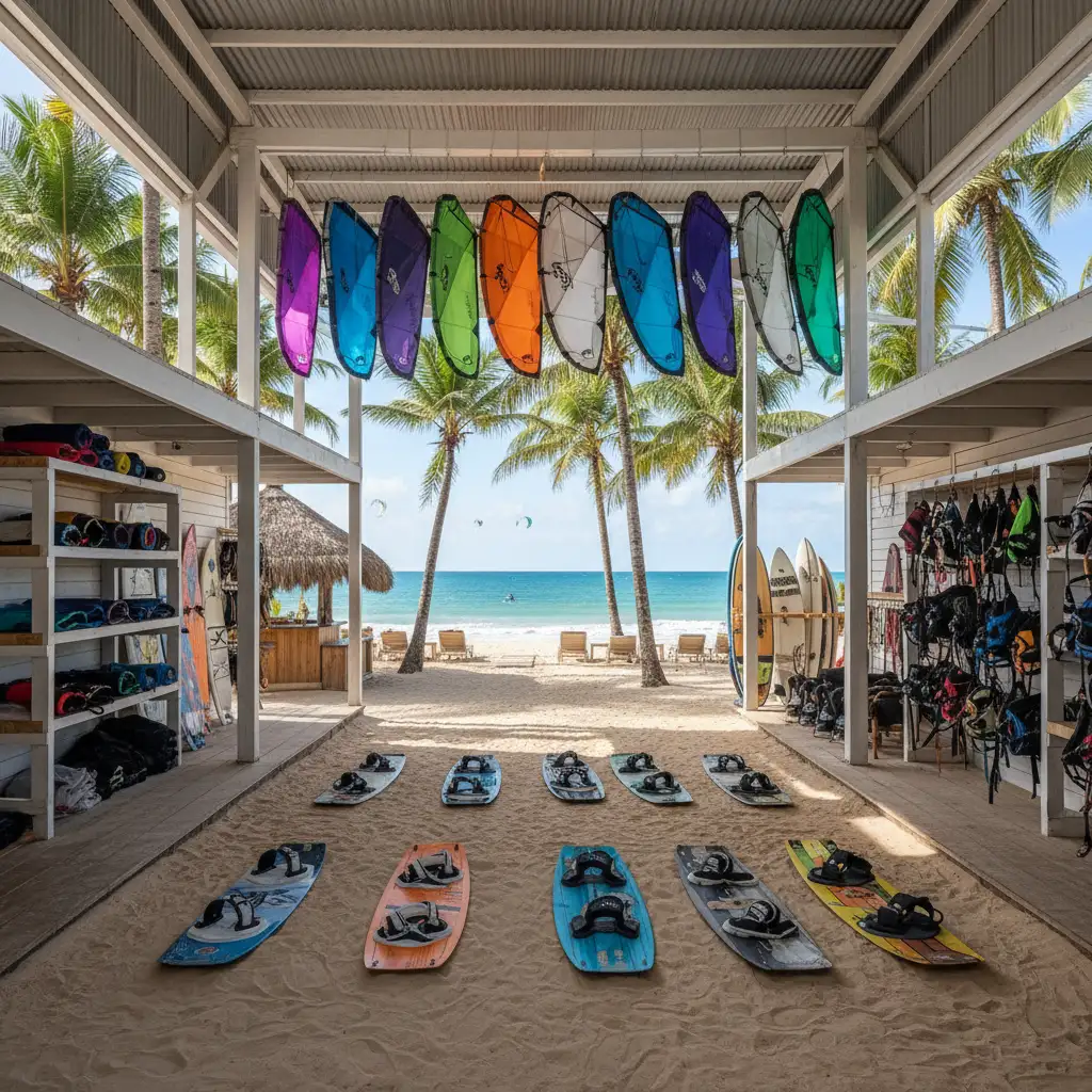Kitesurfing equipment rental shop in Noumea
