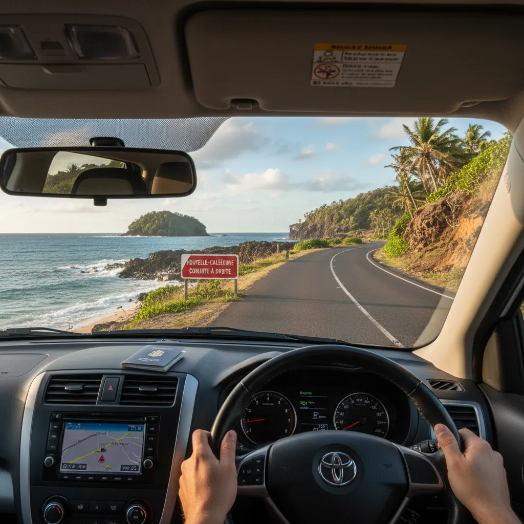 NZ driver perspective driving on the right in New Caledonia