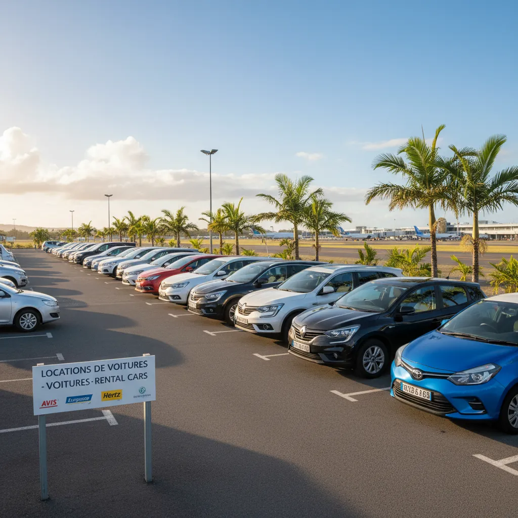 Rental car fleet at Tontouta International Airport Noumea
