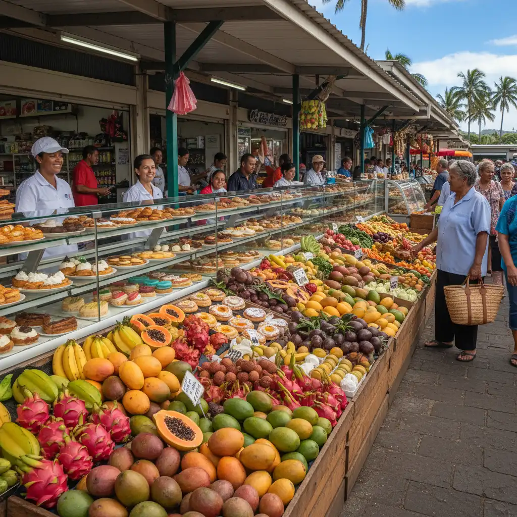 Vibrant local market in Noumea showing French and Pacific influence