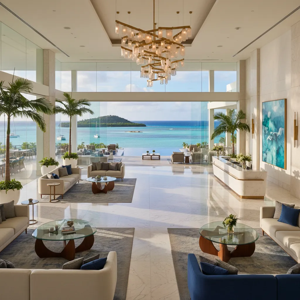Luxury hotel lobby in Noumea New Caledonia