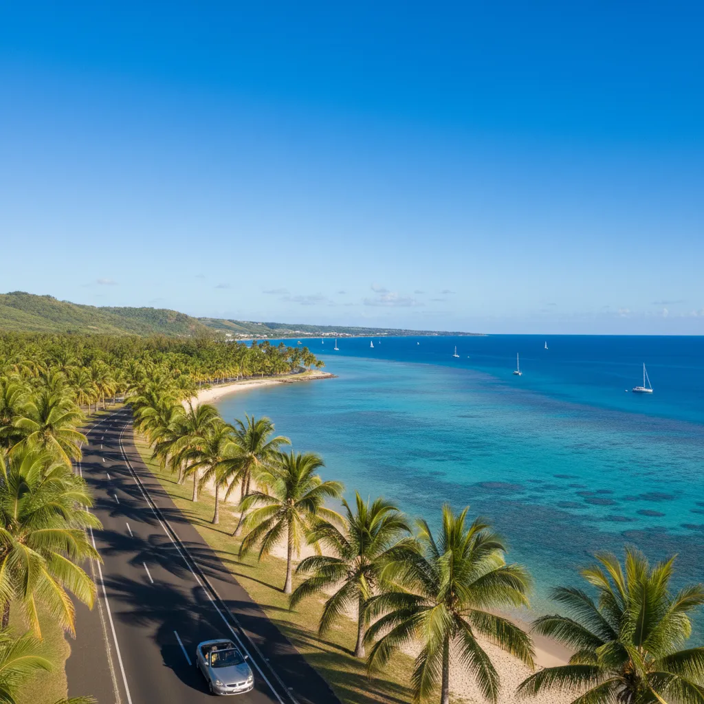 Scenic coastal road in Noumea New Caledonia