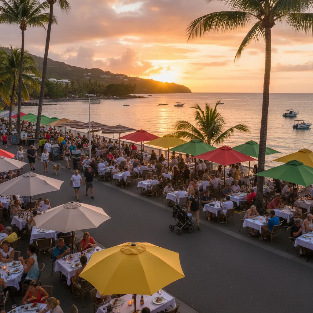 Evening dining and nightlife at Baie des Citrons Noumea