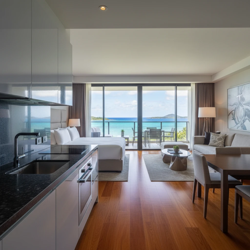 Chateau Royal Noumea luxury suite with kitchenette