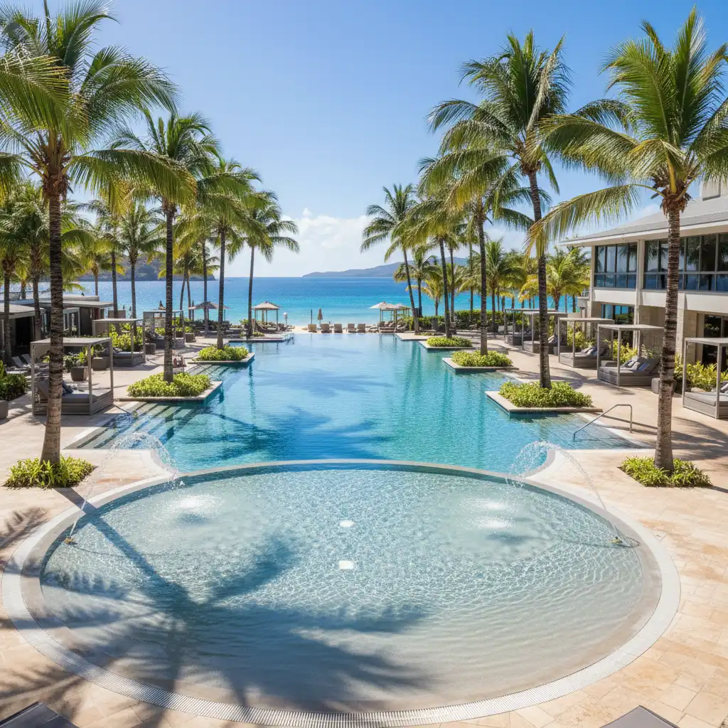 Family friendly pool area in Noumea resort