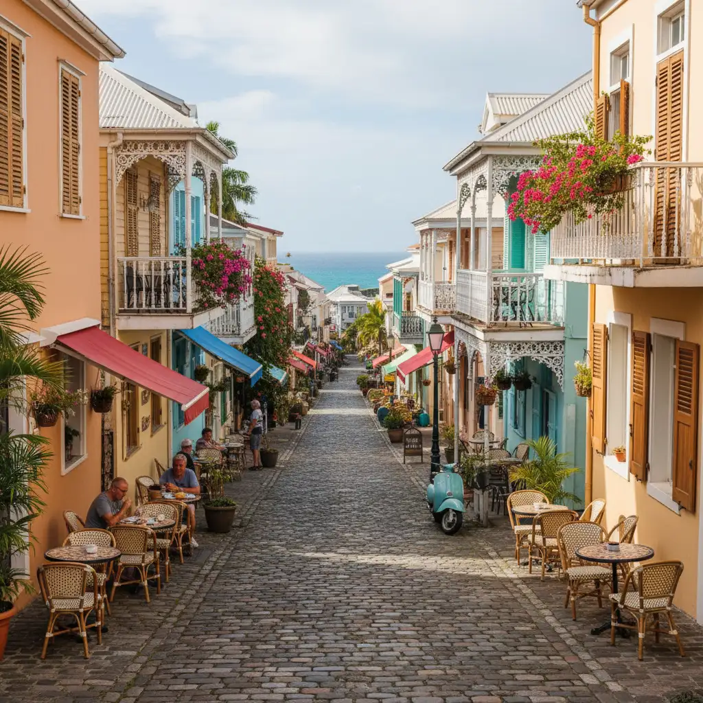 Charming street in the Latin Quarter Noumea