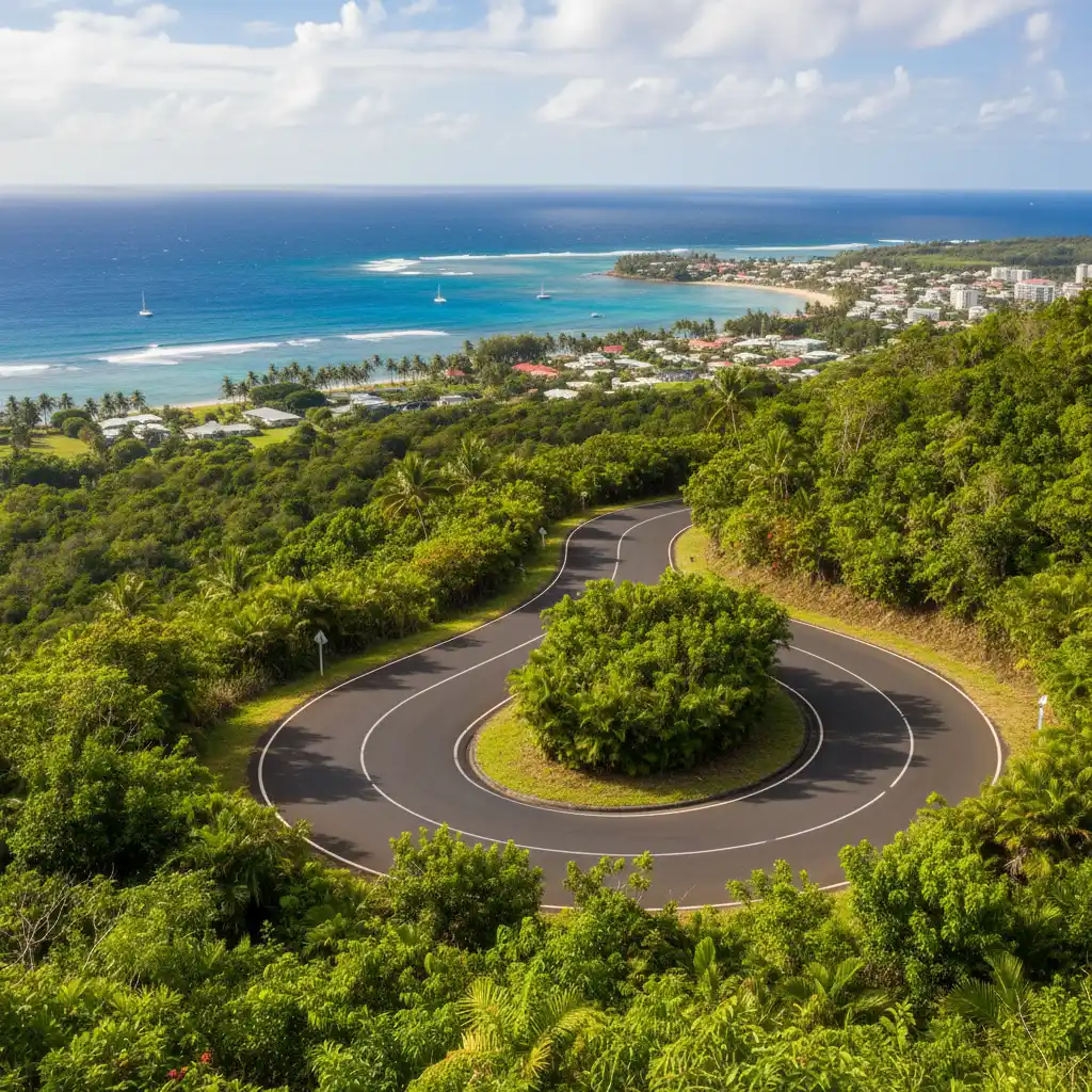The road leading up to Parc Zoologique et Forestier in Noumea