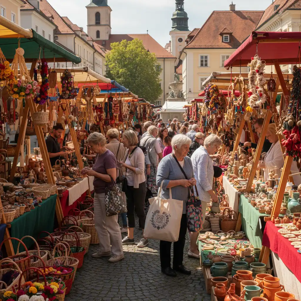 Weekend artisan market atmosphere at Port Moselle Noumea