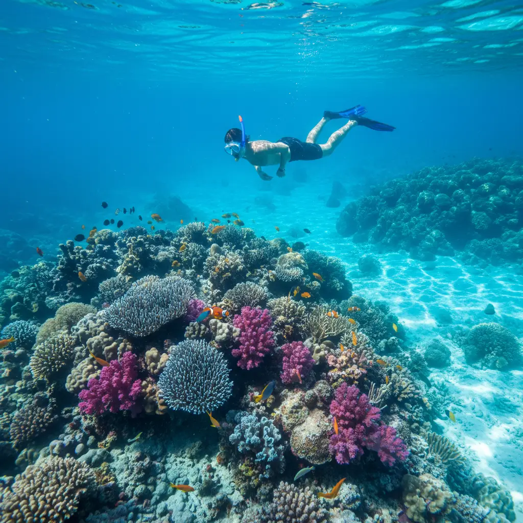 Snorkeling in Jinek Bay Lifou New Caledonia