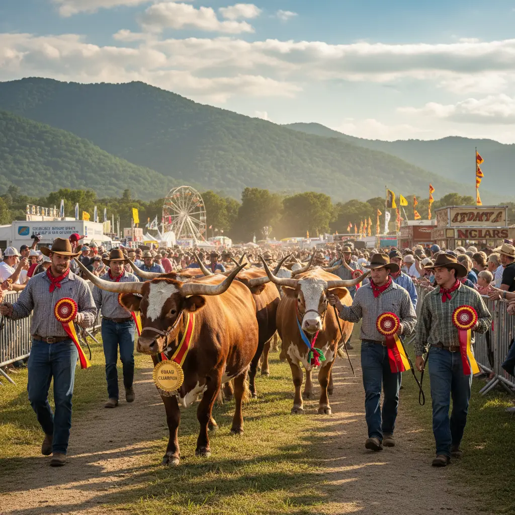 Prize-winning cattle on display at the Bourail Agricultural Fair