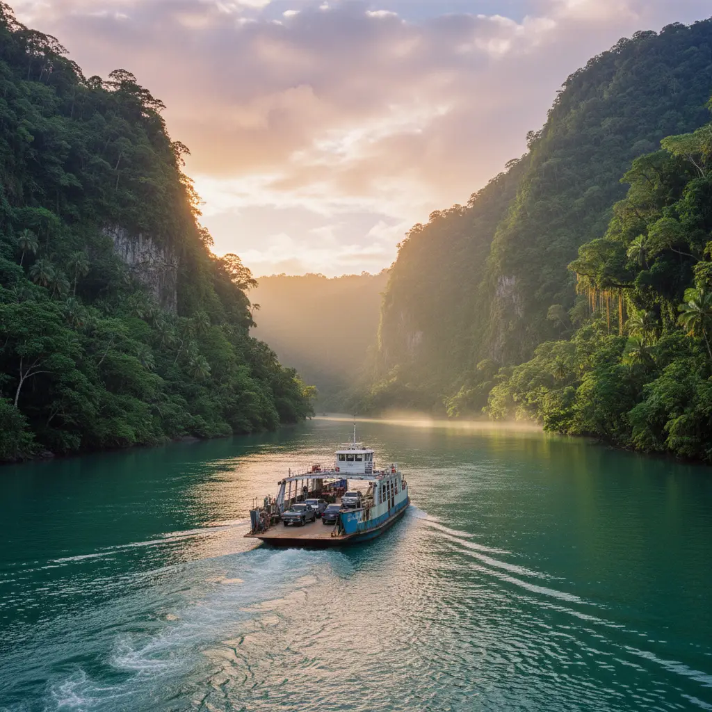 The Bac de la Ouaieme ferry crossing in New Caledonia