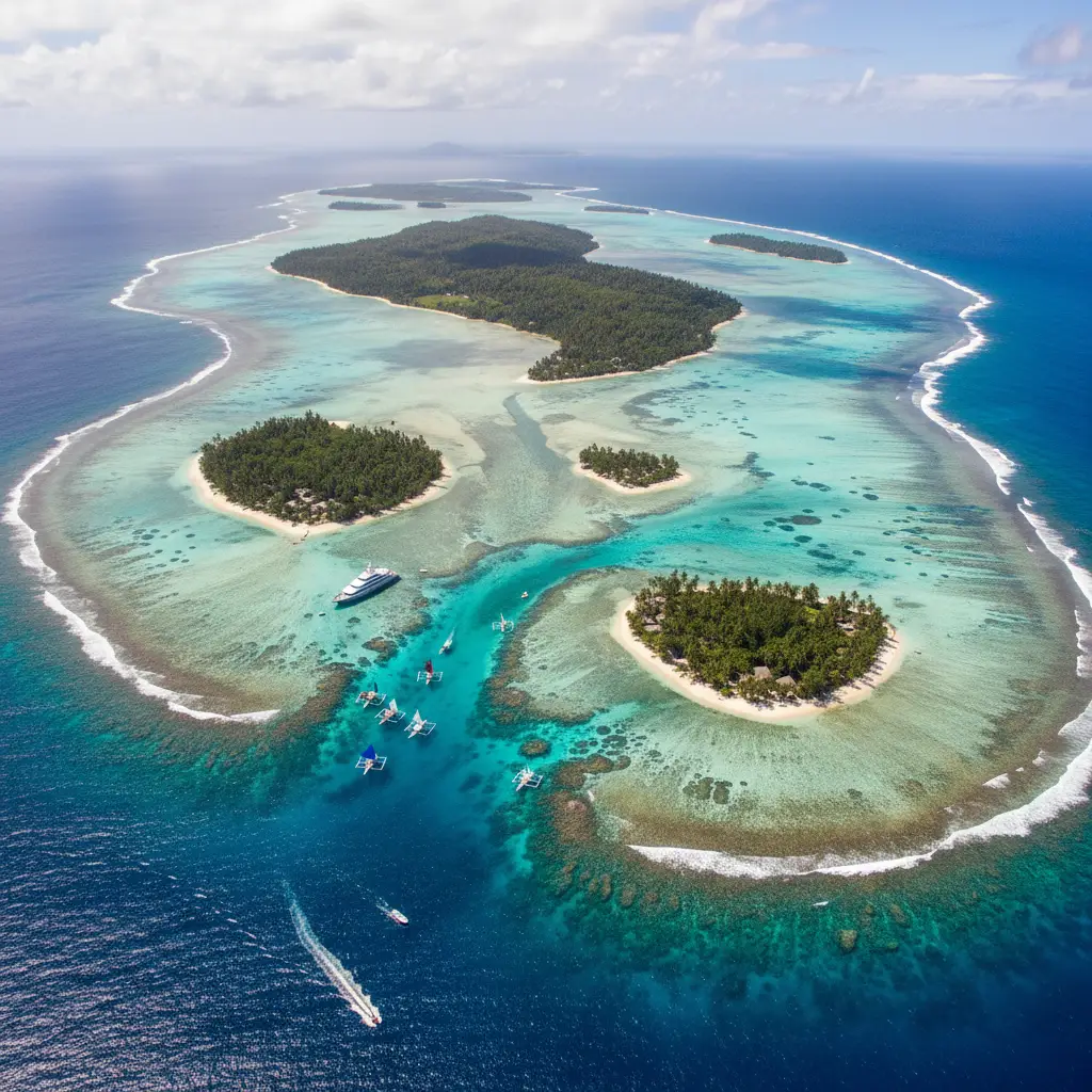 Aerial view of Loyalty Islands New Caledonia